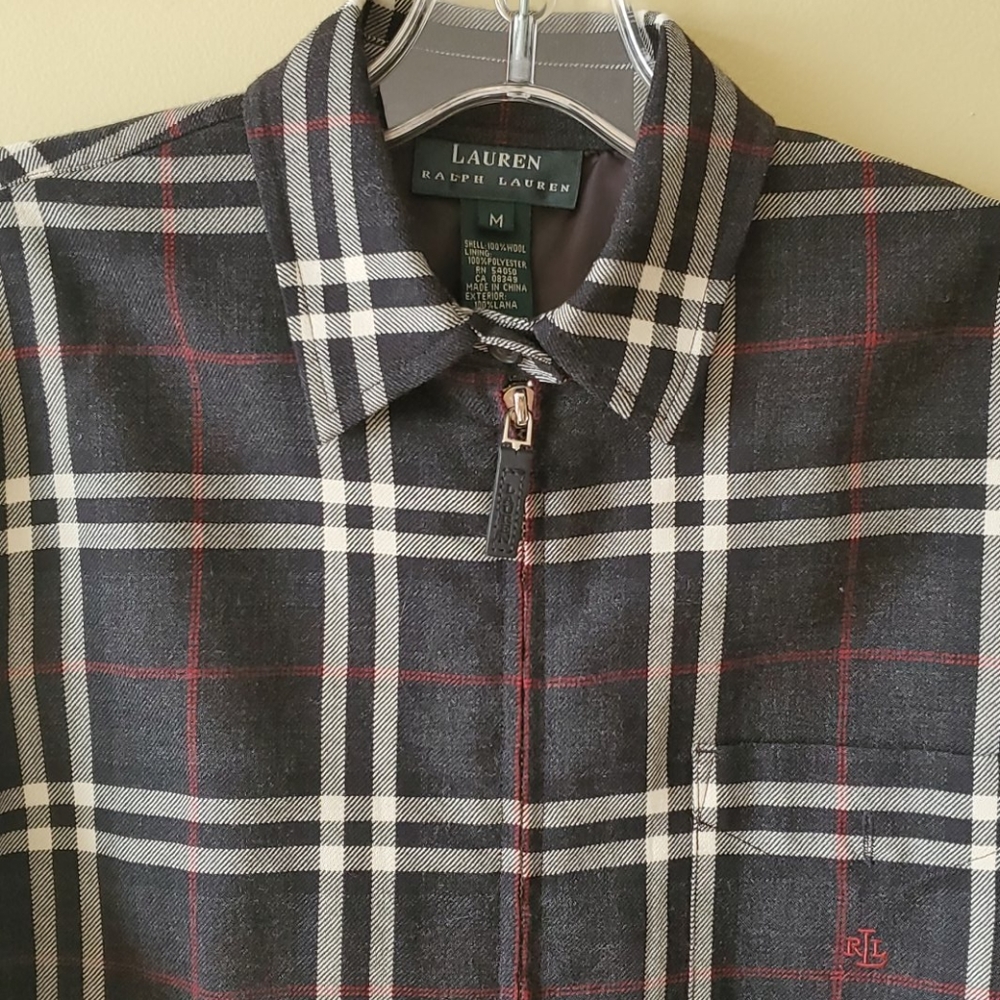 Lauren wool Plaid Zip Jacket - Picture 2 of 9